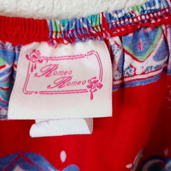 Vintage Romeo Romeo Rayon Red Floral 90s Print Sundress - Picture 3 of 6